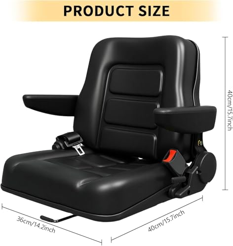 Tractor Seat with with Adjustable Angle Back Armrest