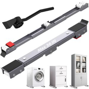 Max 36inch Extendable Appliance Sliders with Anti-Slip Column Feet & Lifter Lever Tool