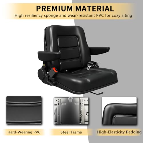 Fold Down Tractor Seat with Safety Belt