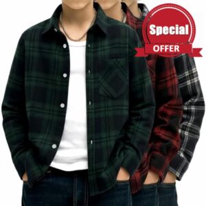 3 Pack Boys' Flannel Plaid Shirts Lightweight Long Sleeve Button up Shirts Slim Fit Casual Toddler's Christmas Outfi
