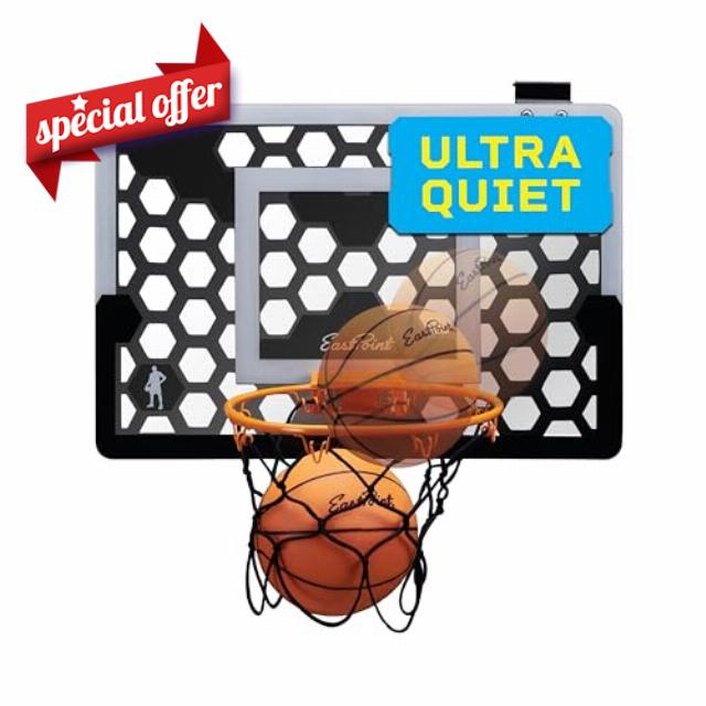 EastPoint Sports Shh Sports Over-The-Door Basketball Set – Silent Bounce Foam Ball