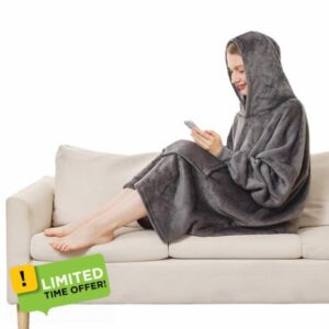 Wearable Blanket Sweatshirt for Women - Oversized Hoodie Pullover