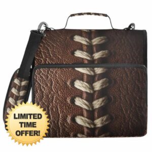 American Football Pattern 3 Ring Zipper Binder with Shoulder Strap & Handle 3 Inch D-Ring Zippered Bag with Pencil Pouch