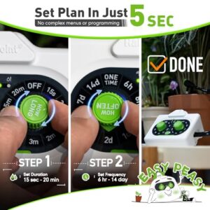 Battery Powered Outdoor IP54 Waterproof Drip Irrigation System Device Kit Beginner-Friendly Water 10-15 Plants