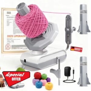 Upgraded 5.0 Electric Yarn Winder【Top1 RPM German Motor】【SGS-Grade Precision Gears】Wool Yarn Ball Winder Compact Automatic for Crocheting Super Strong Tension