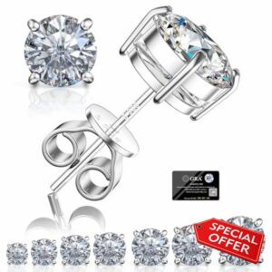 Moissanite Stud Earrings for Women Men