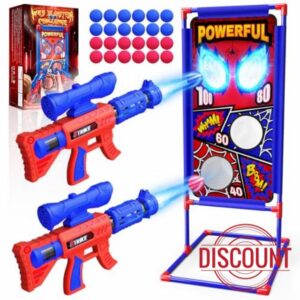 Shooting Toy Set with Hero-Style Target & 2 Cool Air Pump Launcher
