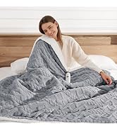Heated Blanket Throw Small Heated Blanket for Office - Ultra Thick 450gsm Sherpa Fleece Electric ...