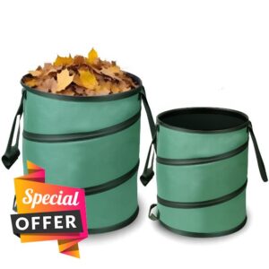 Extra Large 40-Gallon Reusable Lawn and Leaf Bags - 2 Pack | Heavy Duty Oxford Cloth Yard Waste Bags for Grass Clippings