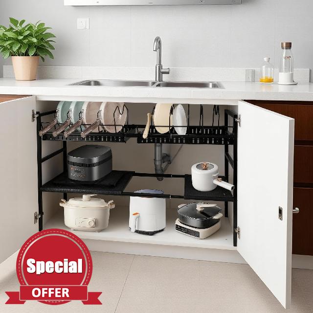 Pots and Pans Organizer Under Cabinet