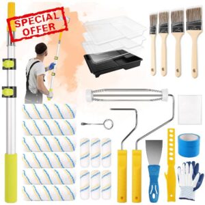 Navatiee 32PCS Paint Roller Kit with 2-4ft Extension Pole
