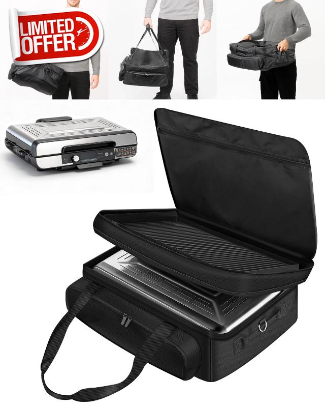Carrying Bag for Ninja Sizzle Pro XL Indoor Griddle & Grill GX101 — 1280D Water-Resistant Oxford Shell — Cover for Ninja GX101 - Storage Case for Grill Plate & Accessories Tools