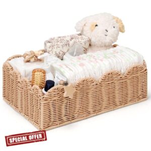Wicker Diaper Caddy Organizer