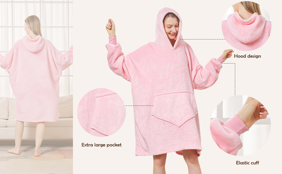 JFUJFU Wearable Blanket Sweatshirt for Women - Oversized Hoodie Pullover, Funny Gift