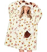 OLAOLA Wearable Blanket Hoodie for Kids - Oversized Animal Hooded Blanket - Soft Warm Cozy Sherpa...