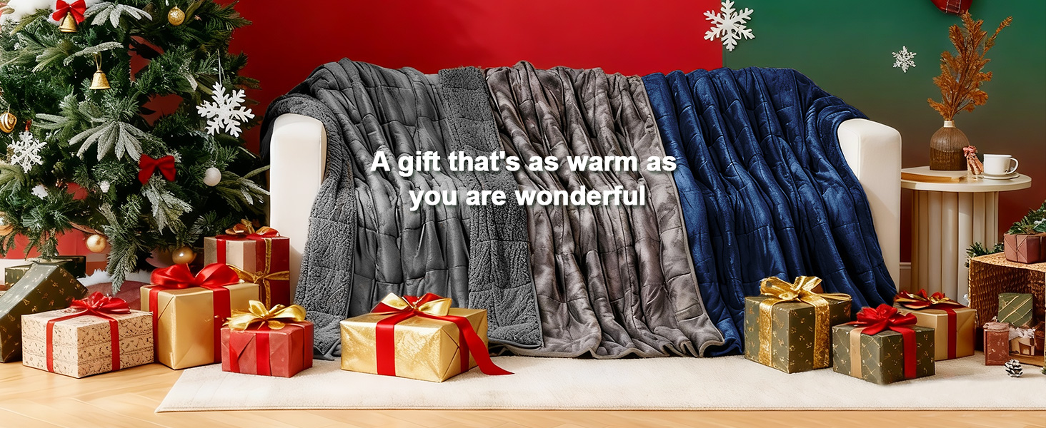 UNINU Sherpa Fleece Weighted Blanket for adults, ideal gifts for birthday, Christmas,