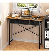 DAOUTIME Black Writing Desk for Kids Bedroom, 31.5 Inch Small Computer Desk for Small Spaces, Sim...