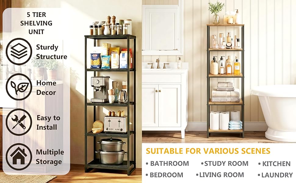 5 tier corner shelf unit