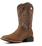 SUREWAY Cowboy Boots For Men - Mens Square Toe Embroidery Western Boot,Oil/Slip Resistant,Durable...