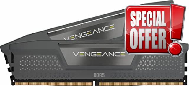 CORSAIR Vengeance DDR5 32GB (2 x 16GB) 6000MHz CL38-44-44-96 1.35V Intel XMP 3.0 AMD Expo Computer Desktop Memory – Gray
