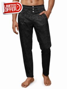 Runcati Mens Renaissance Gothic Pants Medieval Steampunk Victorian Dress Pants Cosplay Costume Trousers