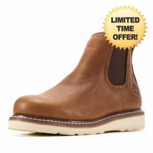 SUREWAY 6” Mens Slip On Chlesea Work Boots for Men-Soft Toe