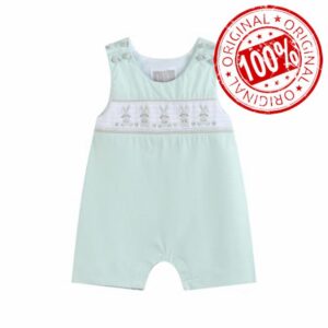 Lil cactus Boys Baby and Toddler Easter Bunny Shortalls