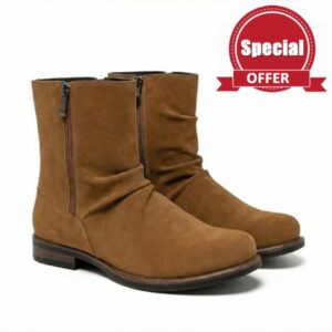 Men’s Suede-Look Slouch Zip Boot