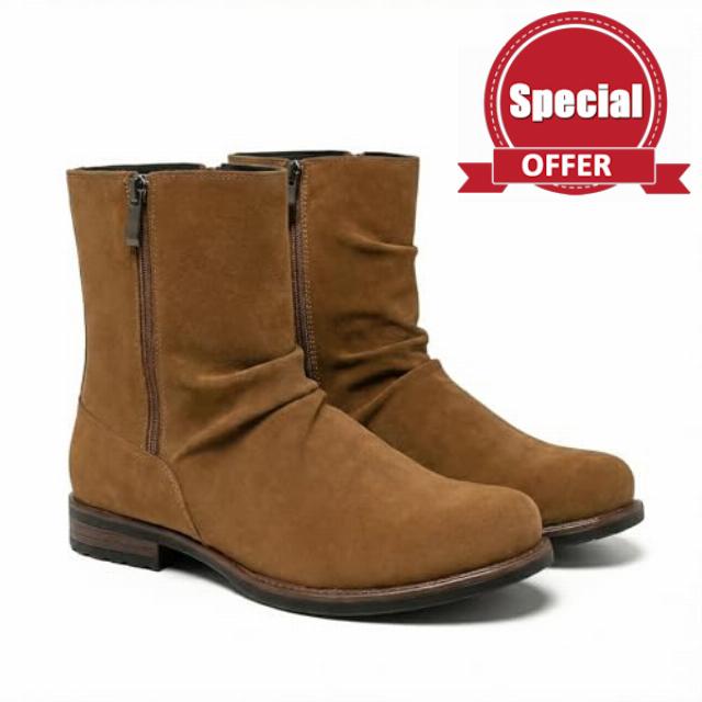 Men’s Suede-Look Slouch Zip Boot