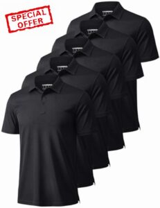 MAGCOMSEN 5 Pack Mens Polo Shirts Short Sleeve Quick Dry Moisture Wicking Golf Polos Casual Athletic Golf Shi