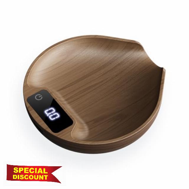 Premium Walnut Coffee Bean Scale - VABICA Handcrafted Espresso Scale with 0.1g Precision & USB-C Charging