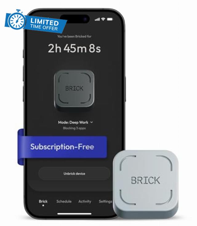 The Brick Phone Access Blocker Device - Subscription-Free Phone Lock