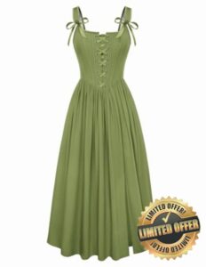 Scarlet Darkness Corset Dress for Women 2026 Renaissance Costume Summer Maxi Cocktail Party Dresses with Pockets