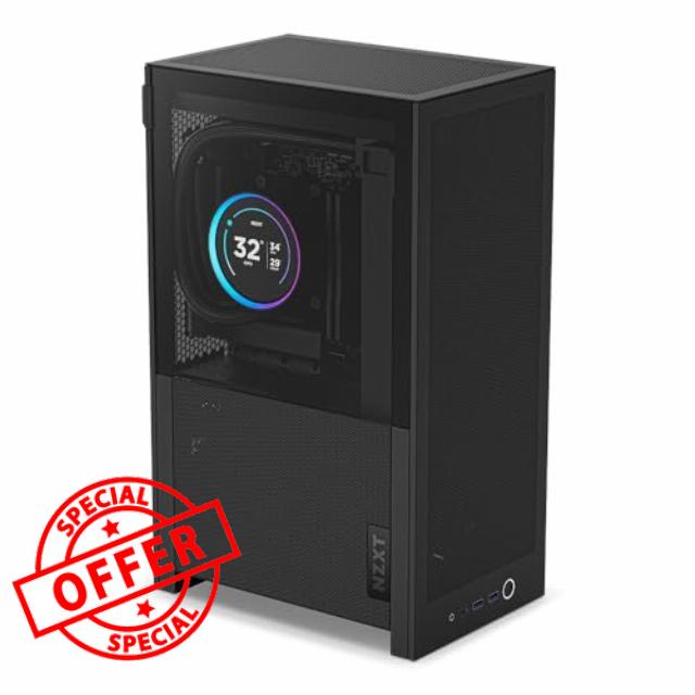 NZXT H2 Flow – Mini-ITX 20.7L High Airflow PC Case – Includes 2 x 120mm Top Fans & PCIe 5.0 Riser Cable – 331mm GPU – 280mm Radiator – Black