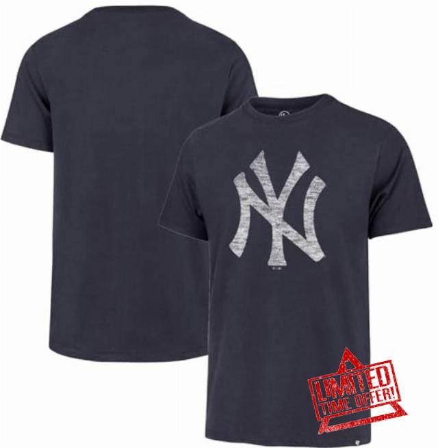 47 Brand MLB Men's Team Color Distressed Imprint Primary Logo Short Sleeve Baseball T-Shi