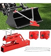 EBESTTECH Tractor Bucket Trailer Hitch Attachments Bolt on Clamp on Trailer Hitch Receiver with N...