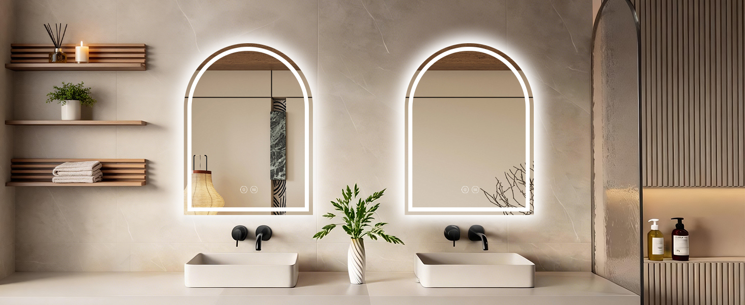 arched led mirror