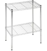 Brutis 2-Tier Media Shelf Organizer with Adjustable Shelves, Black Steel Wire Shelving, Storage R...