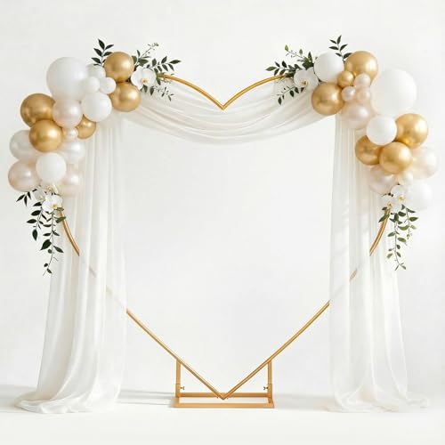 Metal Love Balloon Column Arch Frame with Base for Ceremony Backdrop Stand for Outdoor/Indoor Weddings