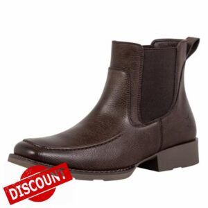 J's.o.l.e Chelsea Cowboy Boots for Men Square Toe Ankle Western Boot Work Classic Casual Dress Boots