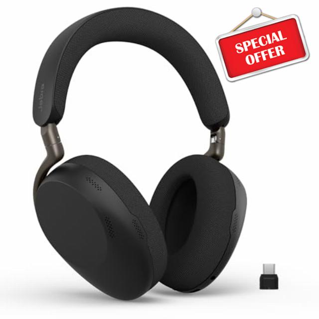 Jabra Evolve3 85 Over-Ear Wireless Bluetooth Headset with Microphone for Work