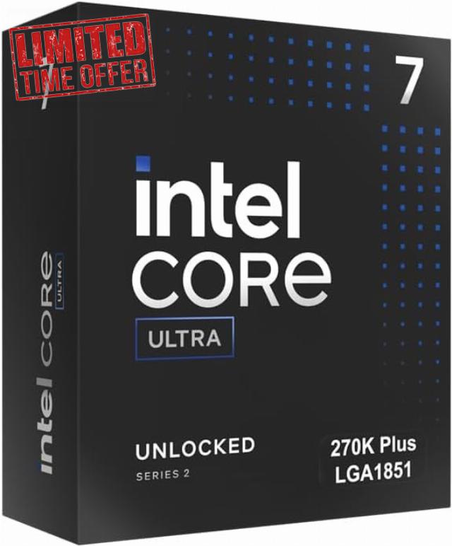 Intel® Core™ Ultra 7 Processor 270K Plus 24 cores (8 P-cores + 16 E-cores) up to 5.5 GHz