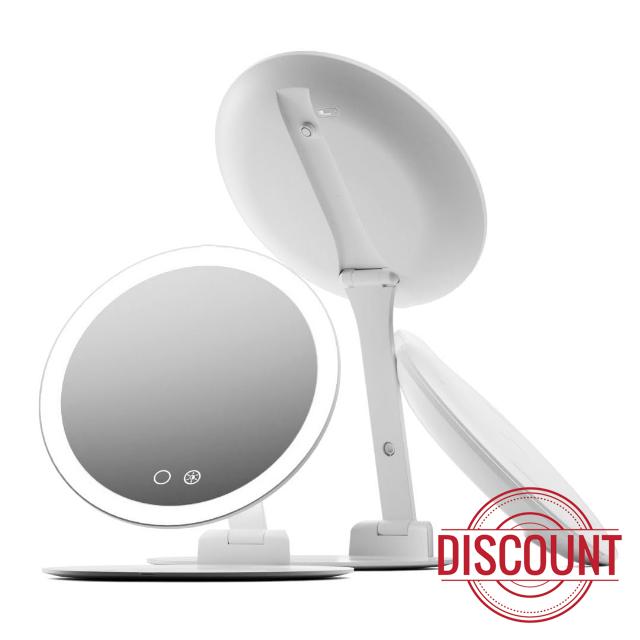 Fancii 10x Travel Magnifying Makeup Mirror with Lights