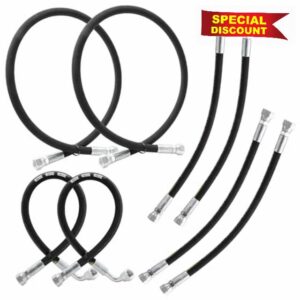 Hydraulic Hoses Kit Front Loader Boom Bucket Cylinder Hoses fit for Kubota LA350a LA401 LA402 LA402-1 Replace 7J303-76610 75535-66620 7J999-95562