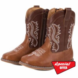 Toddler Cowboy Boots Western Cowgirl Boots Boys Girls Mid Calf Square Toe Riding Walking Shoes For All Seasons