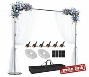 EMART Backdrop Stand Heavy Duty 10×10ft Adjustable Pipe and Drape Photo Booth Kit with Clamps