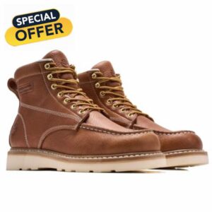 SUREWAY 6in Wedge Moc Soft/Steel Toe Work Boots for Men