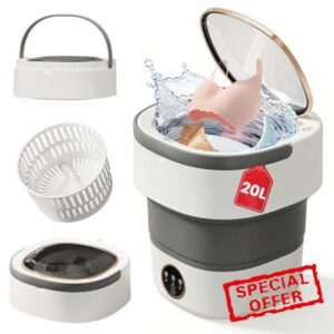 Portable Washing Machine - 20L Mini Foldable Washer with Spin Basket