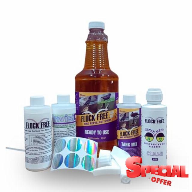 6-Pack Bird Repellent Kit - Ultimate Universal Bird Control Deterrent for Home & Yard