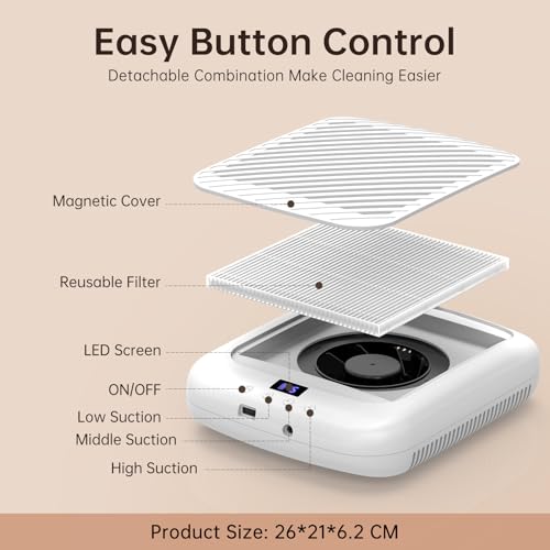 4500RPM Cordless Rechargeable Vacuum Nail Tech Fan Extractor